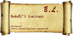 Bobál Luciusz névjegykártya